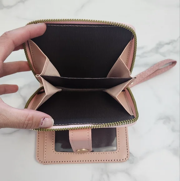 Pink & White Whimsical Cat Print Mini Wallet - Picture 12 of 15